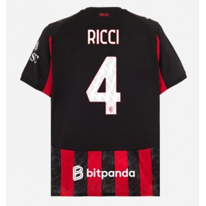 Fotbalové Dres AC Milan Samuele Ricci #4 Domácí Oblečení 2025-26 Krátký Rukáv